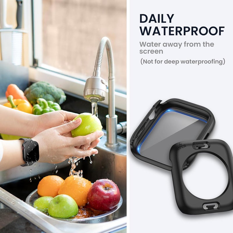 Tensea (2-in-1 for Waterproof Apple Watch Screen Protector Case 40mm SE 3/SE 2nd Generation/SE/Series 6 5 4, iWatch PC Face Cover with Privacy Tempered Glass Film [26° Anti Spy] [360° Full Protection] - Image 4